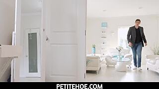 petitehoe jamie jett, tiny schoolgirl, sells candy, gets soaked in rain, sneaks into a house for wild fun.