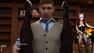 Girl masturbates in brothel while group watches porn game