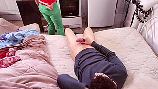 i'm ridding his cock with my wet puss y