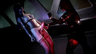 Futanari Uses Telekinesis For Intense Handjob In Space