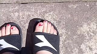 Enjoying feet in the sun before getting a pedicure