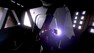 Futanari Uses Telekinesis For Intense Handjob In Space