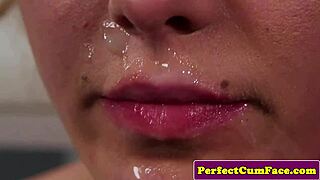 Small Tit Beauty Sucks Masseur's Dick for Facial