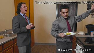 gay coworkers suck big cocks and anal fuck bareback in office 😏🍆