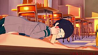 jiro kyoka gives blowjob boobjob