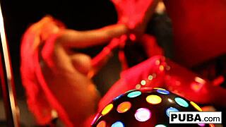 sexy stripper capri rips clothes and fucks hung customer with big tits blowjob