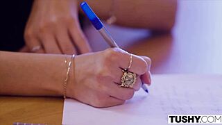 gorgeous brunettes feeling so horny seducing professor in anal threesome with riding and assfucking