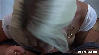 A blonde cougar from backpage gives a blowjob in a homemade video
