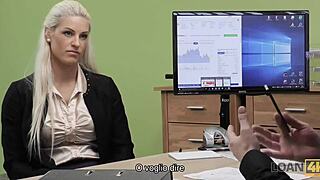 blonde teen fucks for loan in outdoor casting