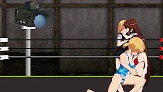 Nina vs Karin princess fight turns lesbian