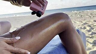 Monika Fox enjoys a relaxing solo session on the beach.