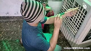 My Indian wife got drilled by the electrician today.