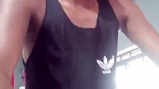 Two Young Amateurs Exchange Looks At Gym, Then He Fucks Her Shaved Pussy And Ass With Big Cock