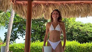 Strip game with mini bikini babe and dirty talk 😏