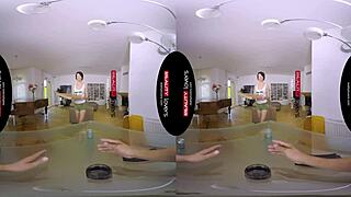 Pizza babe Monika gets tattooed pussy in VR reality show.