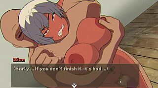 Elf slut in Hentai game NTR Rice Part 3 gets banged at work