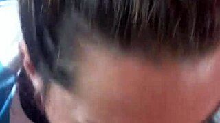 the blonde girlfriend eats cum from friend's liquid lunch