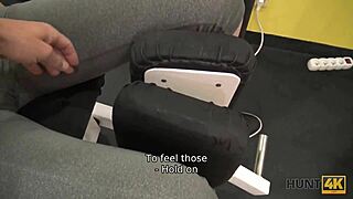 this magnificent chick offers trimmed vagina for cash in gym pickup