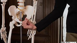 Milfy fit blonde teacher Millie disciplines bad boy after class.