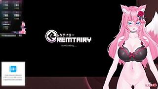 Watch Vtuber KanakoVT play as catgirl's pussy gets teased and used by monster cock! Loud moaning ASMR!