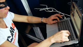 Cam4 Max Felicitas fucks Italian webcam girl with piercing and cums in mouth