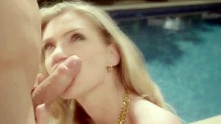 wow, this brunette gives amazing blowjob and handjob, leading to huge cumshot