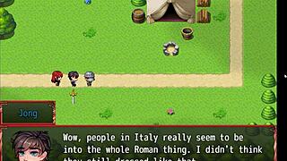 Harem in another world hentai game episode 1 seducing the hot redhead popular girl