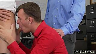 old gay guy fucks that hot intern from tech in the office