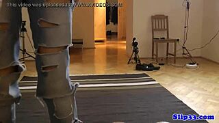 debutante eurobabe strips and performs oral