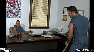 gay cleaning guys having sex in the office