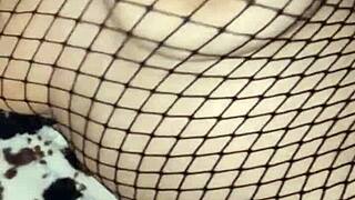 Sexwife gets wild with husband’s friend in steamy anal action. Stockings cling tight as she takes every inch in her milf ass.