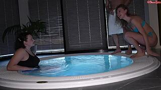 Wow! Swinger Couple Seduces Milf for Anal Jacuzzi Party!