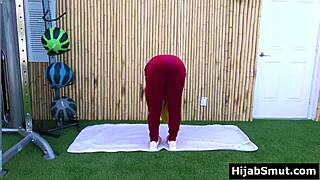 muslim girl in hijab feels guilty cheating on husband with personal trainer, sucking and fucking passionately