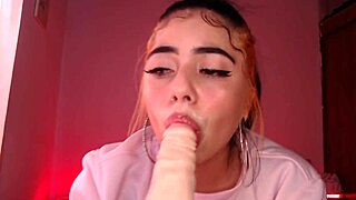 Egirl spits and drools on cock in costume