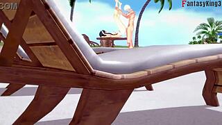 Yor Forger in bikini pool hard sex scene 2