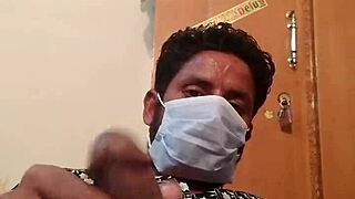 Hot Gay Masturbation Sex While Wearing Wife's Silk Gown!