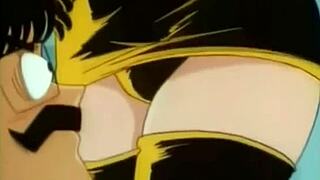 Petite Japanese teen in anime threesome BJ