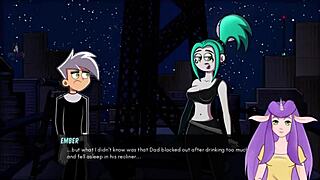 Rough riding contrasts with bathing orgasm in amity park