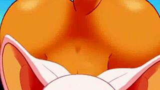 Anime Character Rouge Sucks Cock and Swallows Cum During Anal Fucking