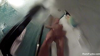 romi rain showers with big tits and pussy masturbation