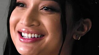 Avery Black, small tits Asian milf, masturbates after interview. 😍