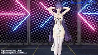 Raiden Mei In Chinese Dress Shaking It, Submitted By Ltdend In Detailed MMD Animation