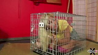 Dominating Scott Rhodes makes Maxine X suck in this scene