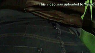 touching brown nylon jacket of chubby girl on street!