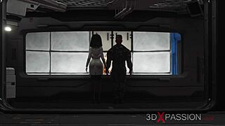 secrets of area 51 3d dickgirl androids play with sexy ebony in lab