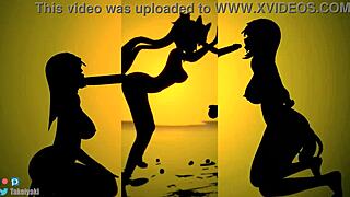 Black swan and sparkle dominate cowgirl with big tits squirting.