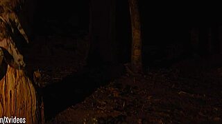 Ashley Lane Gagged and Spanked in Forest at Night. Submissive Play Outdoors!