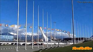 Flashing in Olympic Park Sochi 2014