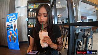 Young thai amateur big butt cutie blowjob and pussy fucked doggystyle bent over