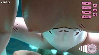 Futanari Blows Cock by Pool!